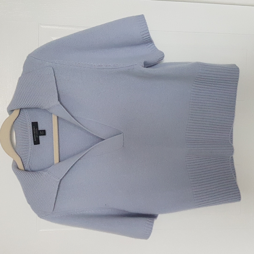 Banana Republic 100% cashmere cropped sweater polo,  size small